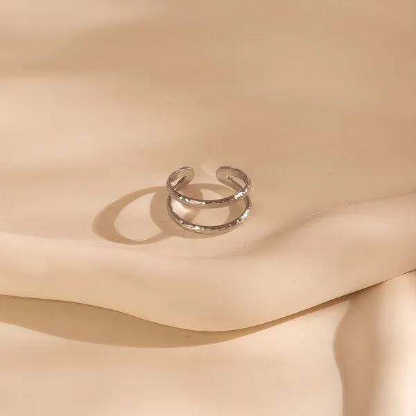 ELEKTROPULLI Größenverstellbarer Boho Ring ca. Ø 17 - 19mm von Elektropulli, Silber, – Produktbild 1 von 8
