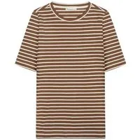 KnowledgeCotton Apparel KnowledgeCotton Apparel T-Shirt - CANNA gestreift, Braun (dark brown stripe), – Produktbild 1 von 1
