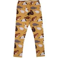 Walkiddy Kinder Leggings GOTS zertifiziert, senfgelb, „Playful Mouses“ Allover, Bio-Baumwolle, weich – Walkiddy – Produktbild 1 von 1