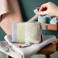 nahtur design nahtur-design Kosmetiktasche aus 100% Leinen | Kleine Leinentasche, No_4 (bunt), – Produktbild 1 von 1