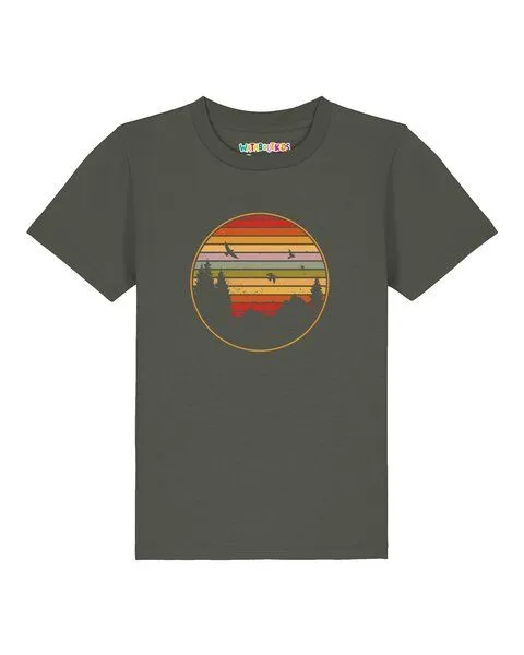 watabout.kids watabout.kids T-Shirt Kinder Sunset Berge & Tannen, Khaki, – Produktbild 1 von 2