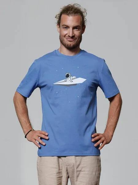 watapparel watapparel T-Shirt Unisex Fly me to the moon, Bright blue, – Produktbild 2 von 3
