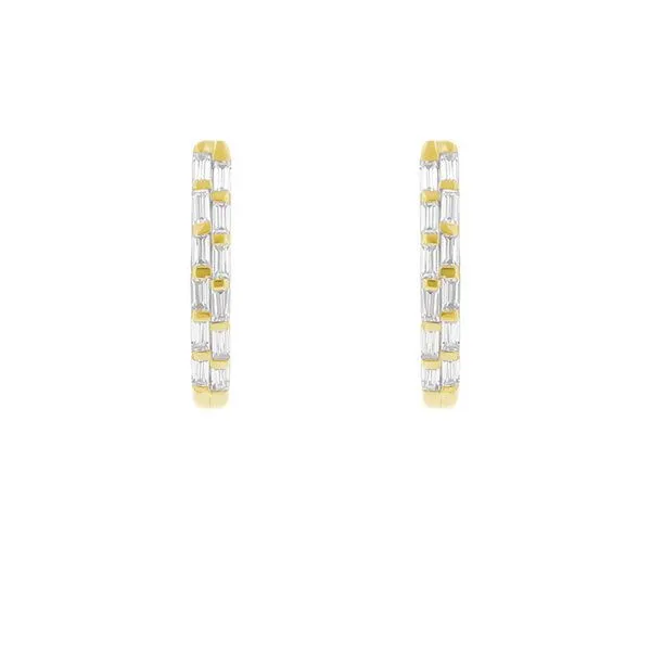 Eppi Eppi Runde Ohrringe mit Lab Grown Diamanten in Baguette-Form Hamish, Gold, – Produktbild 1 von 4