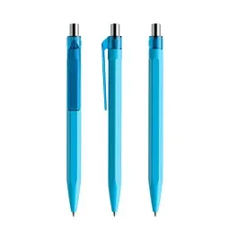 prodir prodir QS50 PMT Push Kugelschreiber, Cyan Blue-Silver chrome finish, Silber / hellblau, – Produktbild 1 von 1