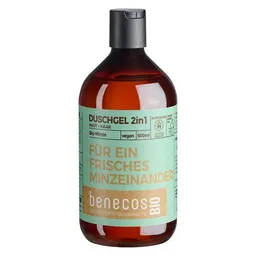 Benecos benecosBIO - Duschgel 2in1 BIOMinze Haut&Haar FÜR EIN FRISCHES MINZEINANDER – Produktbild 1 von 1