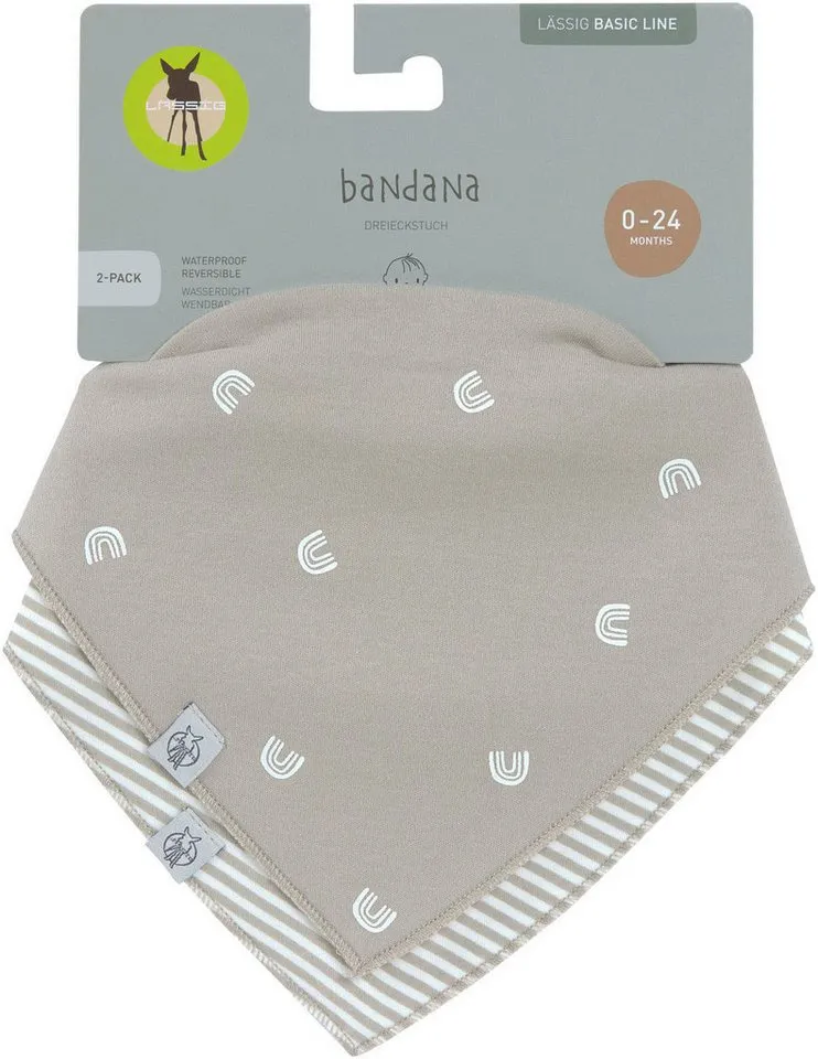 Lässig Lässig Dreieckstuch Bandana, Rainbow, (Set, 2-St), für Babys, wasserdicht, Grau, – Produktbild 5 von 5
