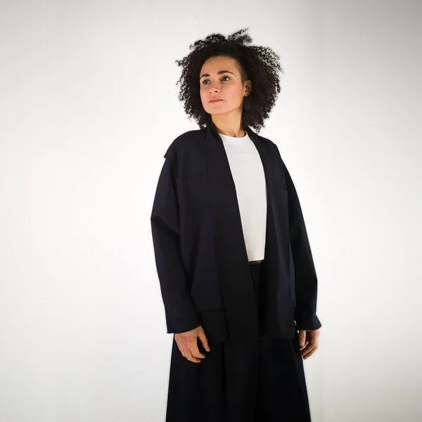 keijn keijn SMOOTH BLUE Hemdjacke mit Schalkragen – Produktbild 4 von 4