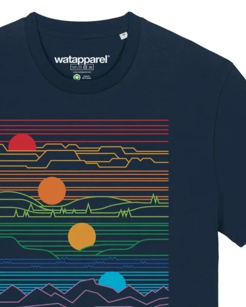 watapparel watapparel T-Shirt Unisex Sun And Moon, French navy, – Produktbild 3 von 3