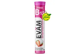 EVÄM Vitamin B12 Brausetabletten, Erdbeere, vegan Brausetabletten, 1 er Röhrchen à 20 St., 82 g – Produktbild 1 von 1