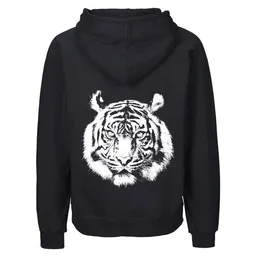 HANDGEDRUCKT HANDGEDRUCKT "Tiger" Männer Zip Hoody aus reiner Biobaumwolle (kbA) – Produktbild 1 von 1