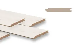 woodstore24 woodstore24 Fassadenverkleidung aus Fichte/ Tanne - Massivholz, 19 x 96 mm, Schrägprofil, weiß grundiert (PE = 6 Stk.) - Länge: 4,80 m – Produktbild 1 von 1