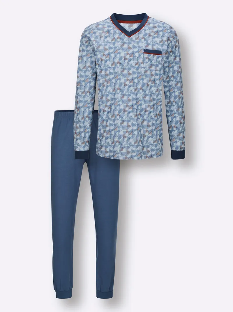 KINGsCLUB Schlafanzug, Jeansblau, – Produktbild 2 von 2