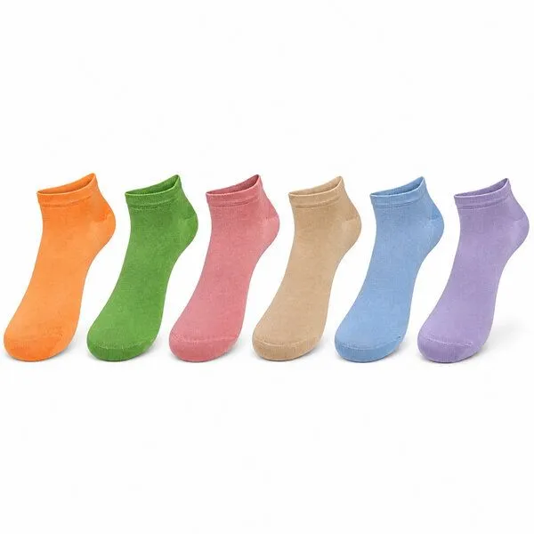 Bruno Barella Bruno Barella Bio Sneaker Socken Damen 36–40 – Pastell Mix 6er Set aus Bio-Baumwolle – Produktbild 2 von 3