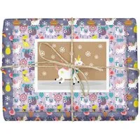 dabelino dabelino Geschenkpapier Set: Weihnachten "Einhorn/ Lama/ Faultier": 4x Bögen + 1x Weihnachtskarte (für Kinder) – Produktbild 1 von 1