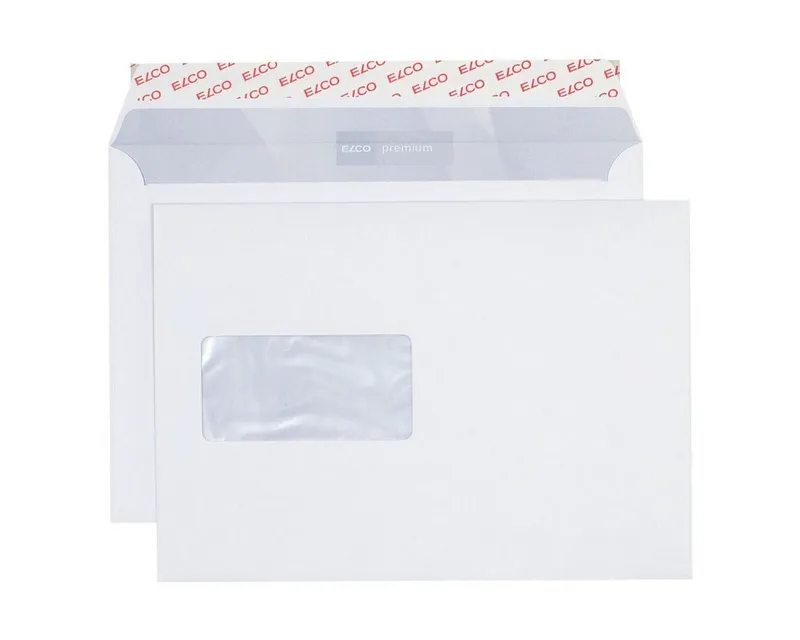 Elco Elco Briefumschlag Office, C5, mit Fenster, Haftklebung, Weiß, – Produktbild 3 von 3