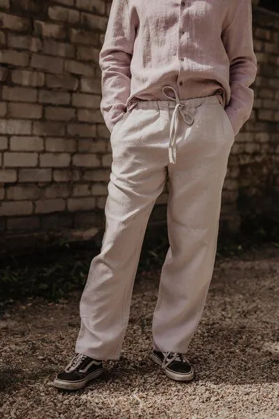 AmourLinen AmourLinen Leinenhose ADONIS, Cream (grau), – Produktbild 4 von 4