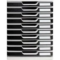Exacompta Exacompta Schubladenbox Modulo "Office", DIN A4+, 10 Schubladen geschlossen, schwarz – Produktbild 1 von 1