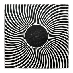 Veskor Cassiopeia Veskor Cassiopeia PSYCHEDELIC SUN Op-Art Linoldruck | 40 x 40 cm | Schwarz auf Naturweiß – Produktbild 1 von 1