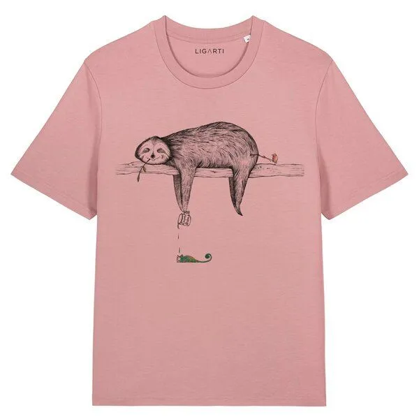 LIGARTI LIGARTI T-shirt - Faultier, Altrosa, – Produktbild 1 von 4