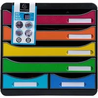 Exacompta Exacompta Schubladenbox "Iderama", DIN A4+, 6 Schubladen offen, regenbogen – Produktbild 1 von 1