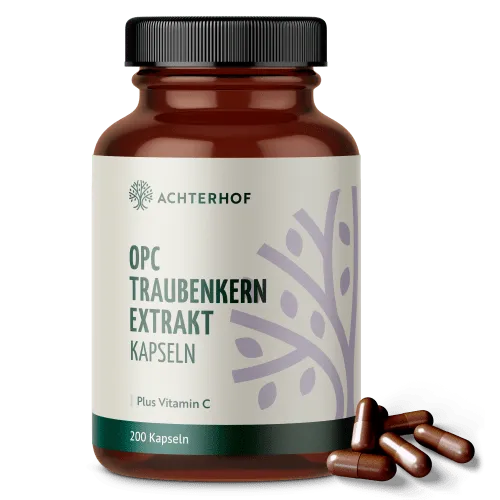vom Achterhof OPC Traubenkernextrakt + Vitamin C Kapseln (200 Kapseln) – Produktbild 1 von 1