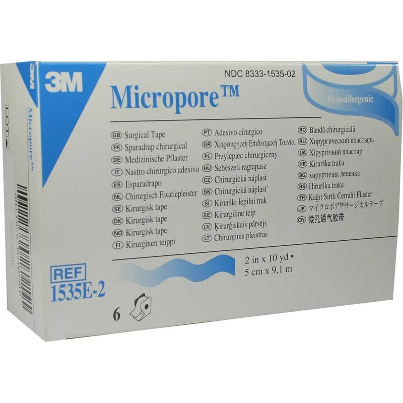 Solventum Germany MICROPORE Vliespfl.5 cmx9,1 m weiß m.Spend.1535-2 6 St Pflaster – Produktbild 1 von 1