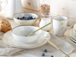 creaTable Kombiservice Nature Collection (16-tlg), 4 Personen, Steinzeug, Reaktivglasur, jedes Stück ein Unikat – Produktbild 1 von 1