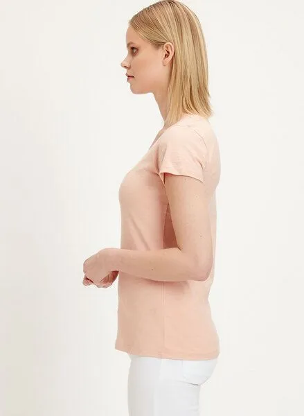 ORGANICATION ORGANICATION Basic T-Shirt aus Bio-Baumwolle, Pink sand, – Produktbild 3 von 4