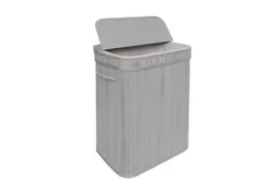 RELAXDAYS RELAXDAYS Wäschekorb Bambus Wäschekorb mit Deckel (1 St), grau, 72 L – Produktbild 1 von 1