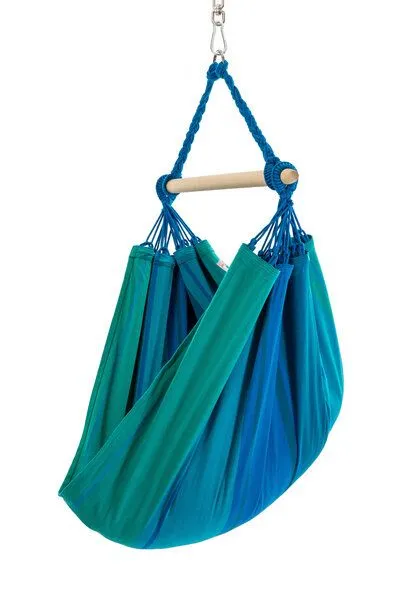 HängemattenGlück HängemattenGlück Anjo, Hängesitz für Kinder aus Bio-Baumwolle, Azurblau, – Produktbild 2 von 3