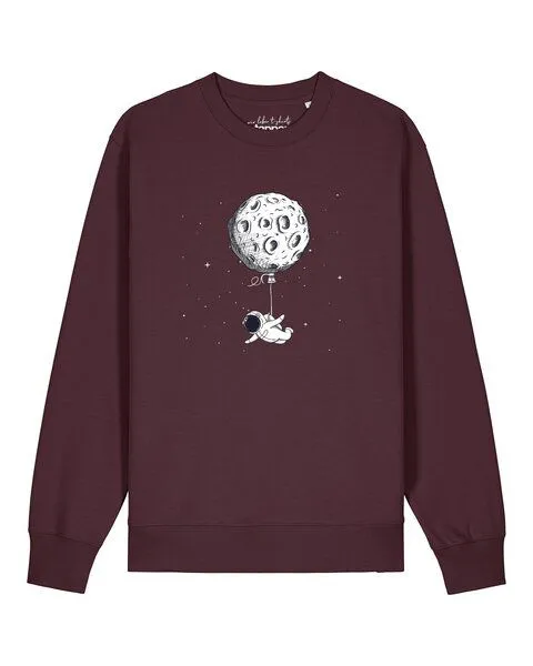 watapparel watapparel Sweatshirt Unisex Funny Spaceman, Red brown, – Produktbild 1 von 2