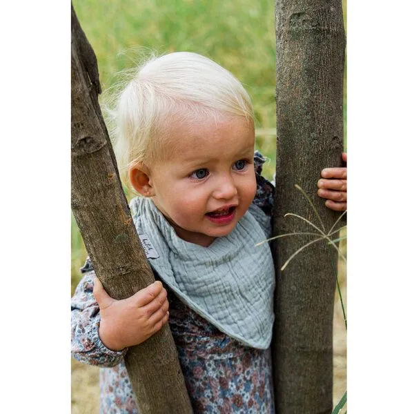 Hutch&Putch Hutch&Putch Musselin Lätzchen - Dreieckstuch mit Druckknopf für Baby (0-2 Jahre) aus 100% Bio-Baumwolle, Aquamarine, – Produktbild 3 von 4