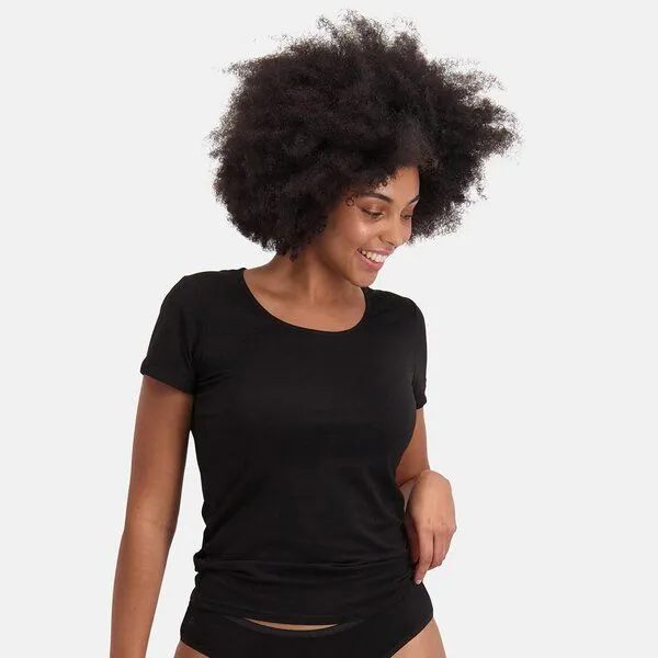 Bamboo Basics BAMBOO BASICS KATE T-Shirt aus Bambusviskose / Biobaumwolle (2er Pack), Schwarz, – Produktbild 4 von 4