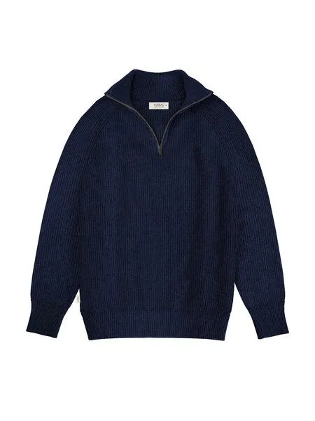 FUXBAU FUXBAU Männer Merino Troyer, Navy, – Produktbild 3 von 4