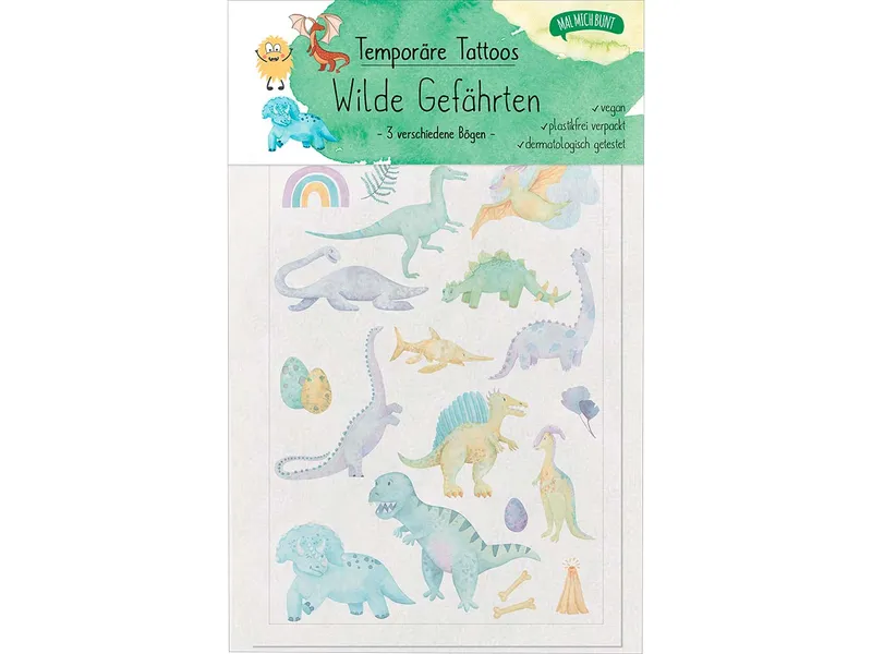 MAL MICH BUNT MAL MICH BUNT Kindertattoo-Set "Wilde Gefährten" – Produktbild 1 von 2