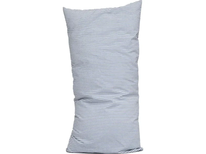 MELA MELA Perkal Kopfkissenbezug MAJULI Stripes, Blau / naturweiss gestreift, – Produktbild 1 von 4