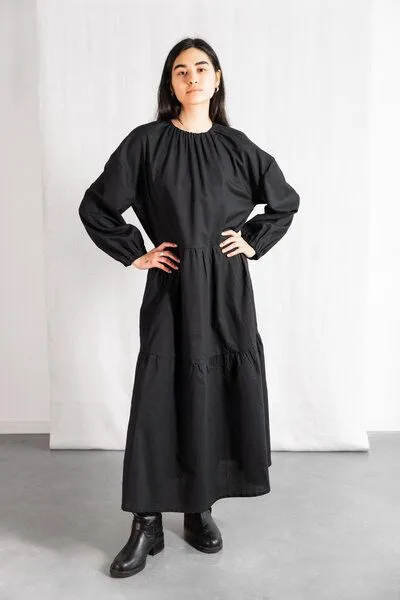 Jyoti - Fair Works Jyoti - Fair Works Bio-Baumwoll Kleid Savera, Schwarz, – Produktbild 1 von 4