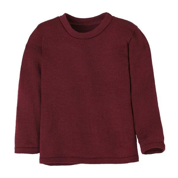 Disana disana Kinder Strick-Pullover Uni kbT-Merinowolle, Cassis, – Produktbild 1 von 3