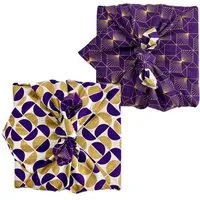 FabRap Gift Wrap FabRap Gift Wrap Wiederverwendbare Geschenkverpackung Furoshiki - FabRap (doppelseitig), Plum diamonds & gold moons, – Produktbild 1 von 1