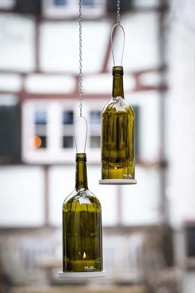 MaBe MaBe Hänge Windlicht - KLASSIK - schlicht, schön & nachhaltig - tolles Geschenk, Oliv, – Produktbild 3 von 4
