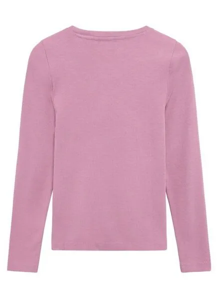 KnowledgeCotton Apparel KnowledgeCotton Apparel Langarmshirt - Rib Scoop neck long sleeved - aus Bio-Baumwolle, Rosa (orchid-haze), – Produktbild 4 von 4