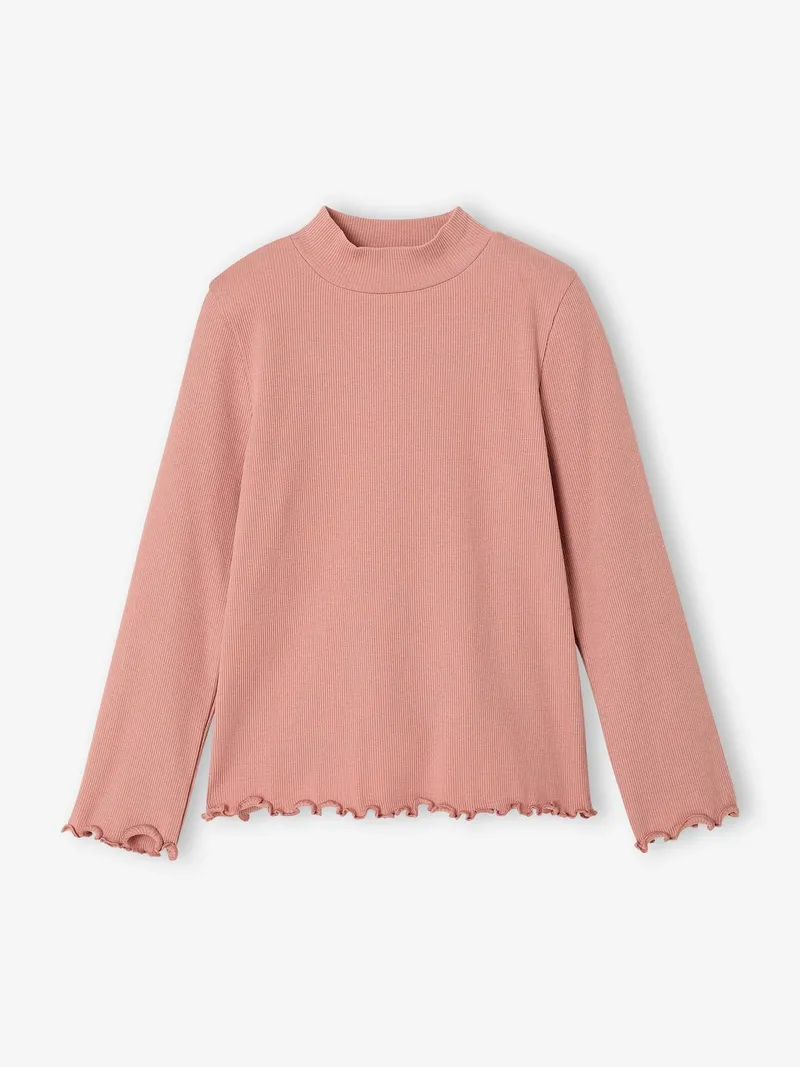 Vertbaudet Unterziehrolli aus Rippjersey Mädchen personalisierbar, Altrosa, – Produktbild 1 von 3
