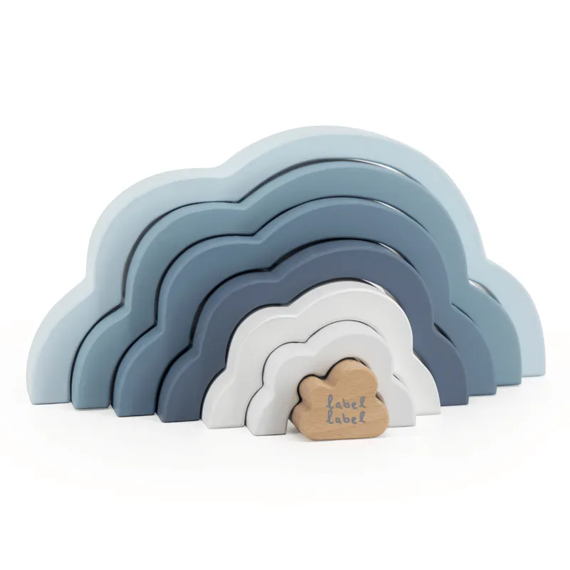 Label Label Stapelbare Regenbogenwolke aus Holz - Azzurro, Azzurro, – Produktbild 1 von 1