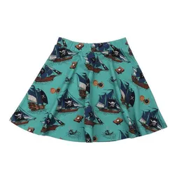 Walkiddy Kinderrock GOTS zertifiziert, grün, Piratenschiff-Allover, weich & bequem, Sommerlook – Walkiddy – Produktbild 1 von 1