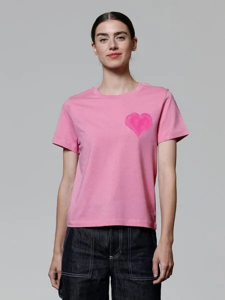 watapparel watapparel T-Shirt Frauen Pink Heart, Bubble pink, – Produktbild 2 von 3