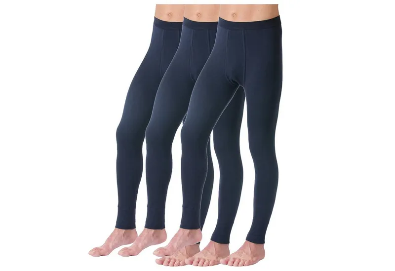 HERMKO Lange Unterhose 3540 (Pack, 3er) Bio-Baumwolle mit Eingriff Weichbund basic hergestellt in EU, Blau, – Produktbild 1 von 2