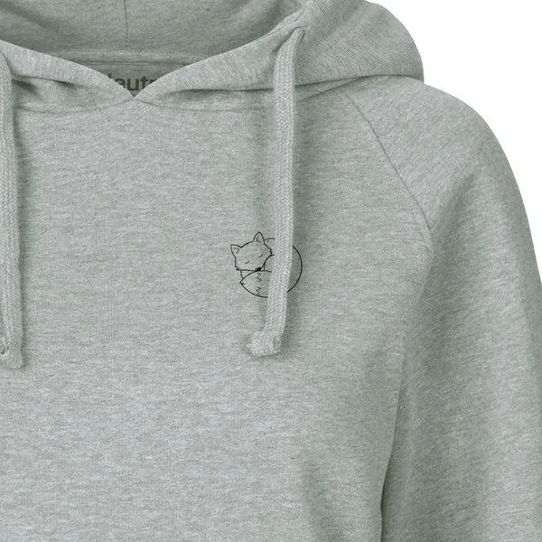 HANDGEDRUCKT HANDGEDRUCKT "Schlummerfuchs" Frauen Hoody Neutral, Grey, – Produktbild 1 von 3