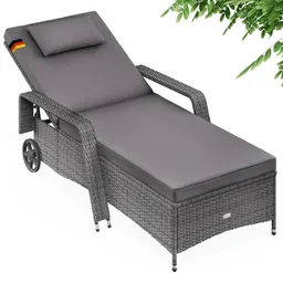 Casaria® Casaria® Polyrattan Gartenliege 193x90x43cm – Produktbild 1 von 1