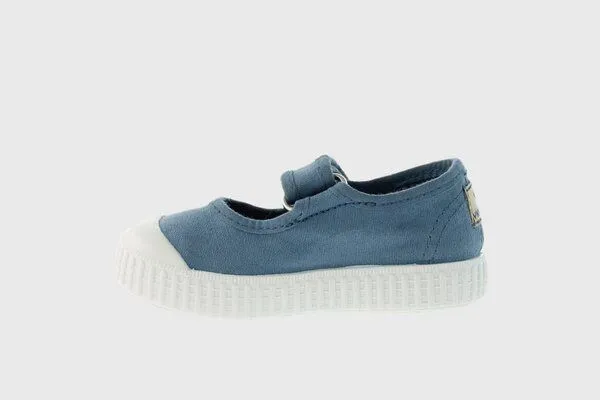 Victoria Victoria vegane Kinder-Klett-Ballerinas – Mercedes de Lona, Azul (blau), – Produktbild 2 von 4