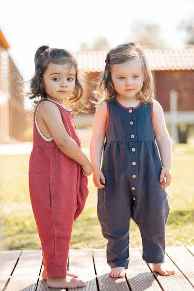PETER JO PETER JO Baby Jumpsuit aus Leinen Sun Drop, Blau, – Produktbild 2 von 3